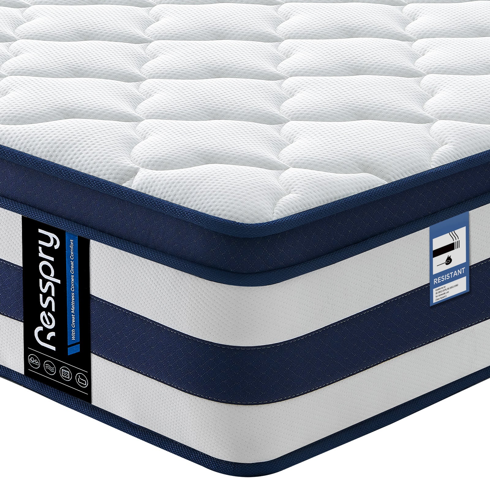Resspry 12 Inch Memory Foam Sprung Hybrid Mattress, 9-Zone Personalized Support for All Sleepers | Puffy Collection