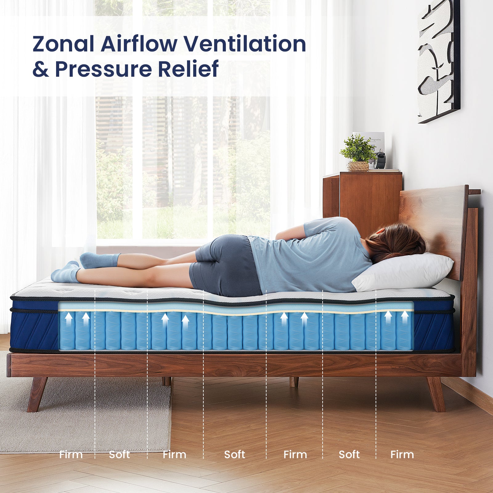Resspry Mattresses,Individually Pocket Spring With Breathable Memory Foam