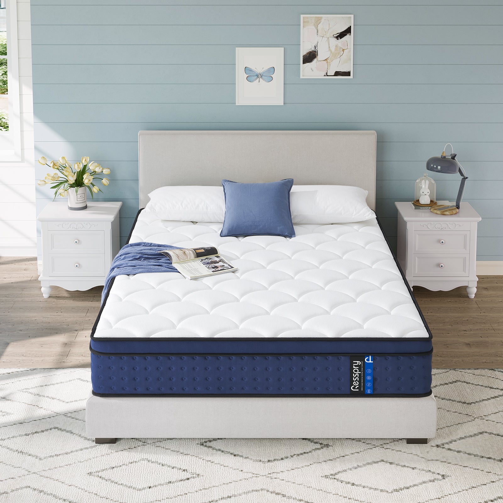 Resspry 12Inch Hybrid Mattress for Pressure Relief, Breathable Foam with Individually Pocket Spring | Navyx Collection