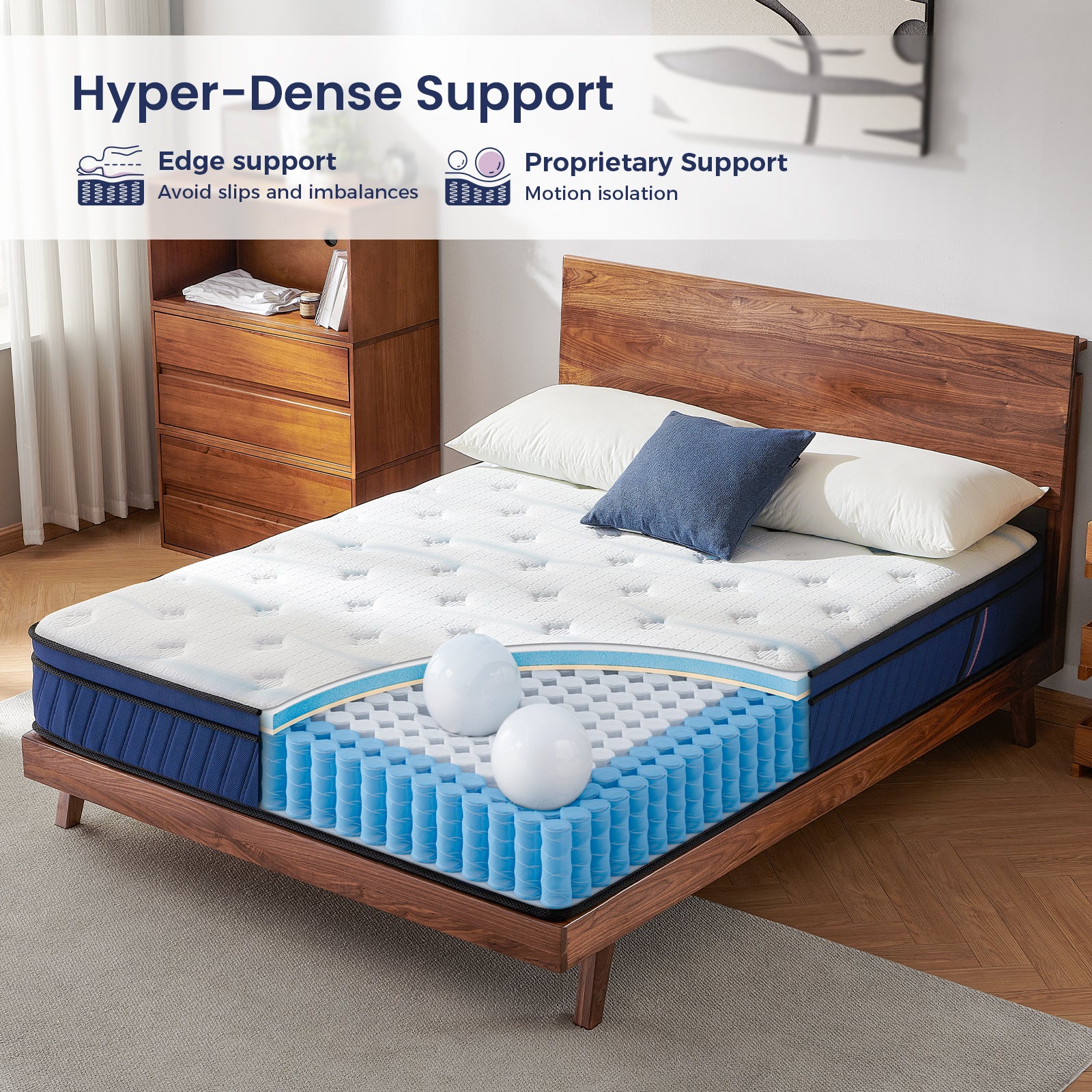 Resspry Mattresses,Individually Pocket Spring With Breathable Memory Foam