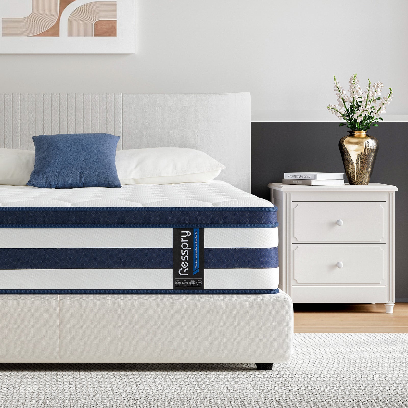 Resspry 12 Inch Memory Foam Sprung Hybrid Mattress, 9-Zone Personalized Support for All Sleepers | Puffy Collection