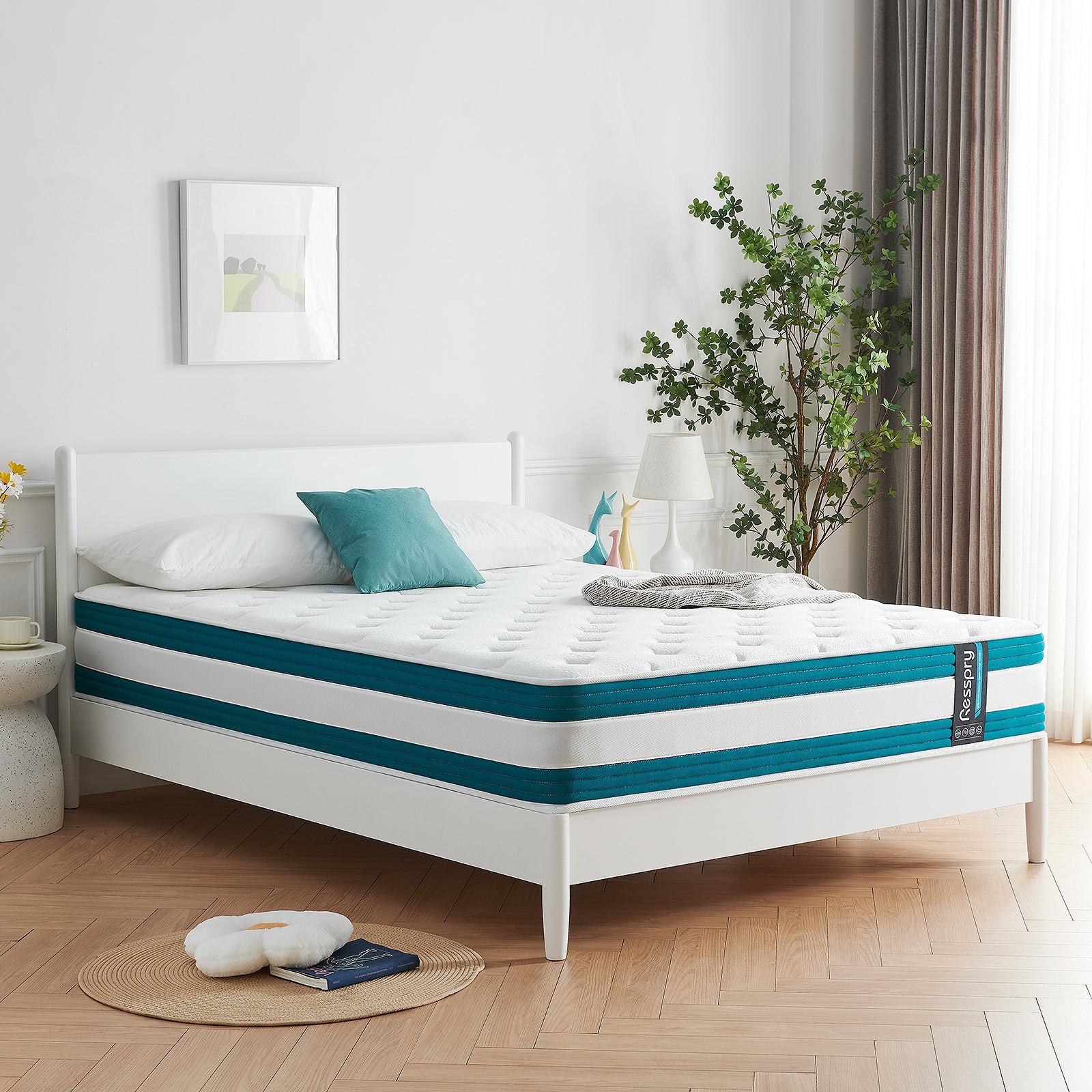Resspry 28cm Memory Foam Mattress with Independent Pocketed Springs,Pressure Relieving