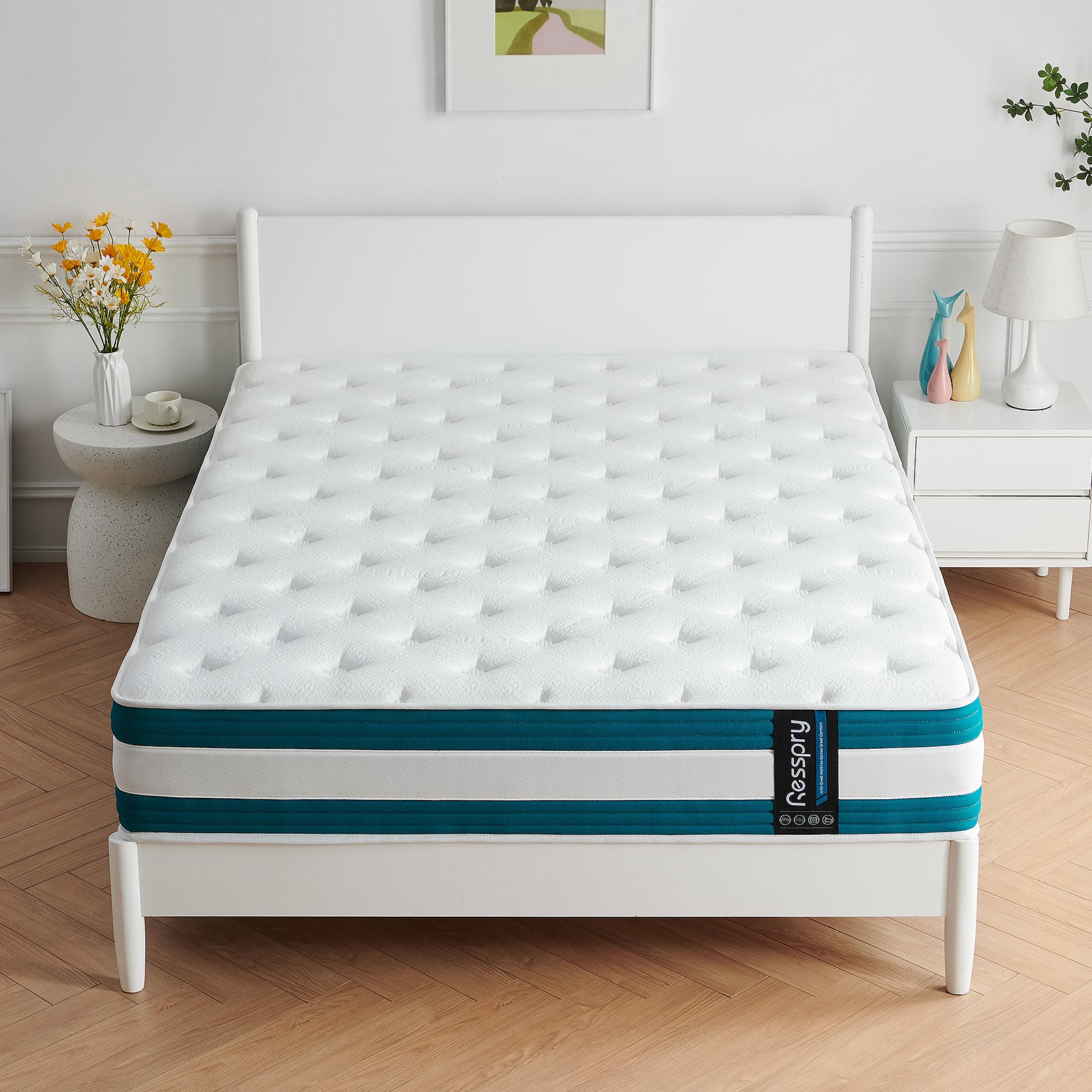 Resspry 28cm Memory Foam Mattress with Independent Pocketed Springs,Pressure Relieving