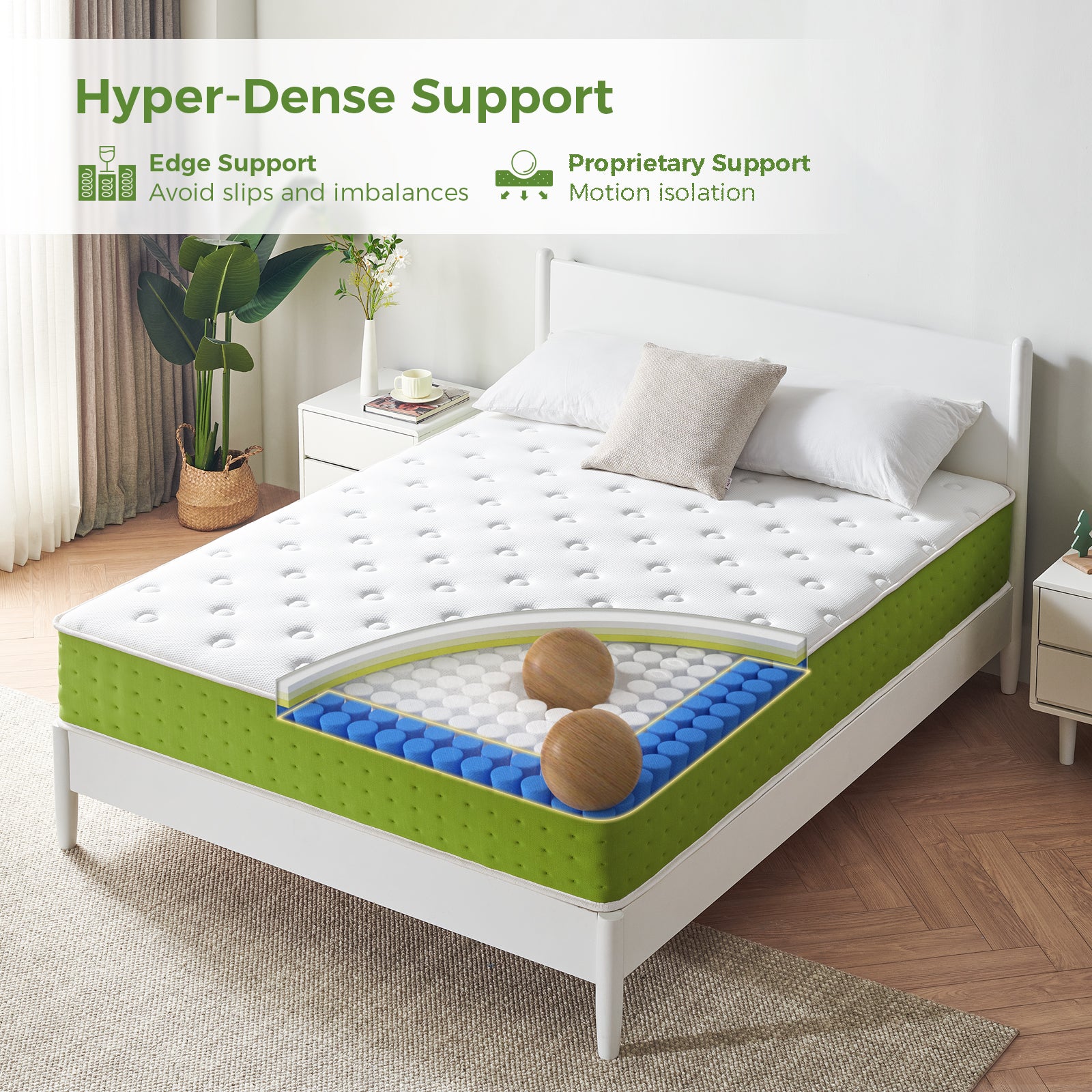 Budget-friendly eco comfort mattress under 1000 with reliable quality. Comfortable soft-hard moderate feeling effectively relax tired body. Environmental protection craft without harmful substance, durable for long-term household use.