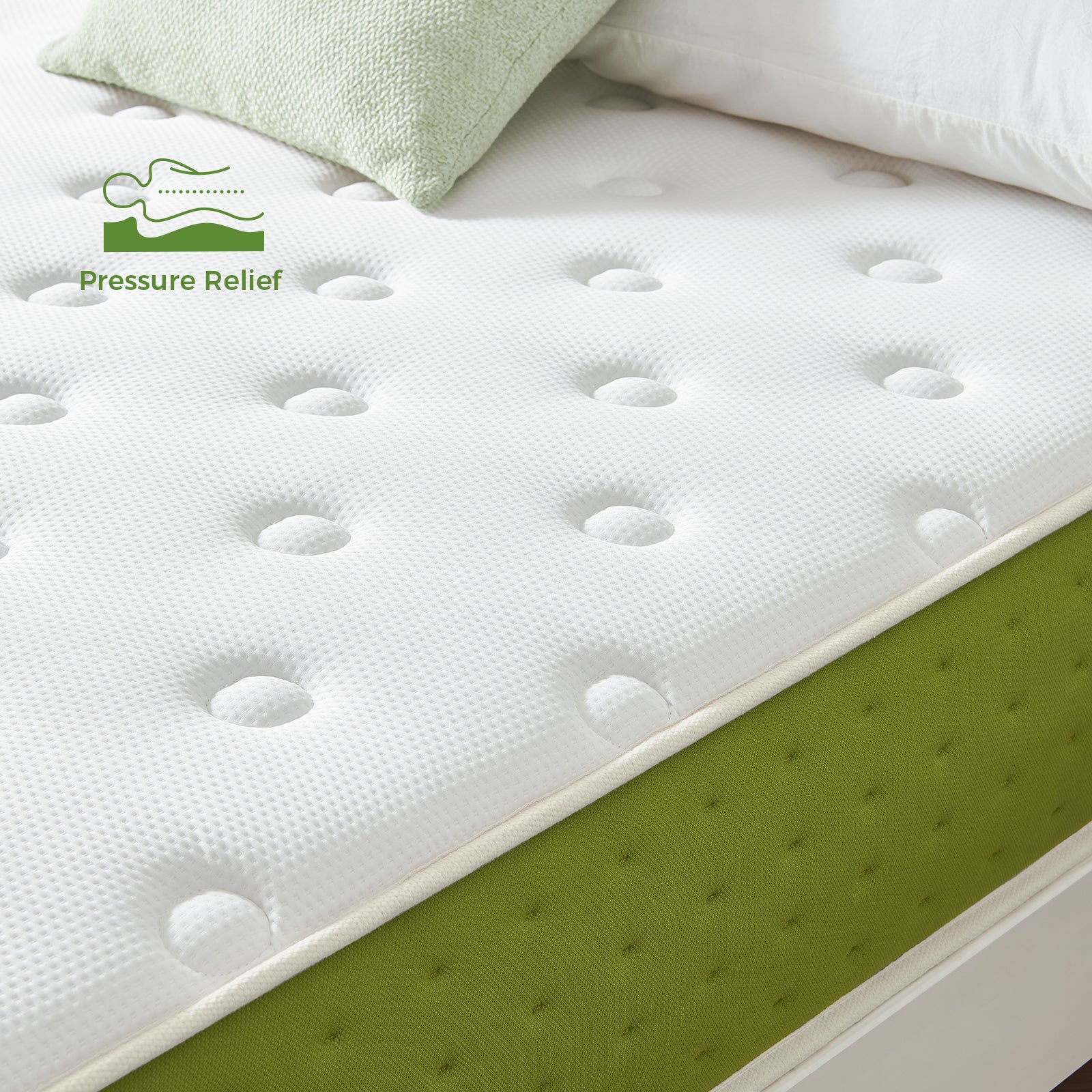 Premium eco-friendly mattress made of harmless natural materials, zero peculiar smell for healthy sleep. Moderate firmness brings great body support and cozy sleeping experience. Breathable design fits all seasons, ideal for family and couple daily use.