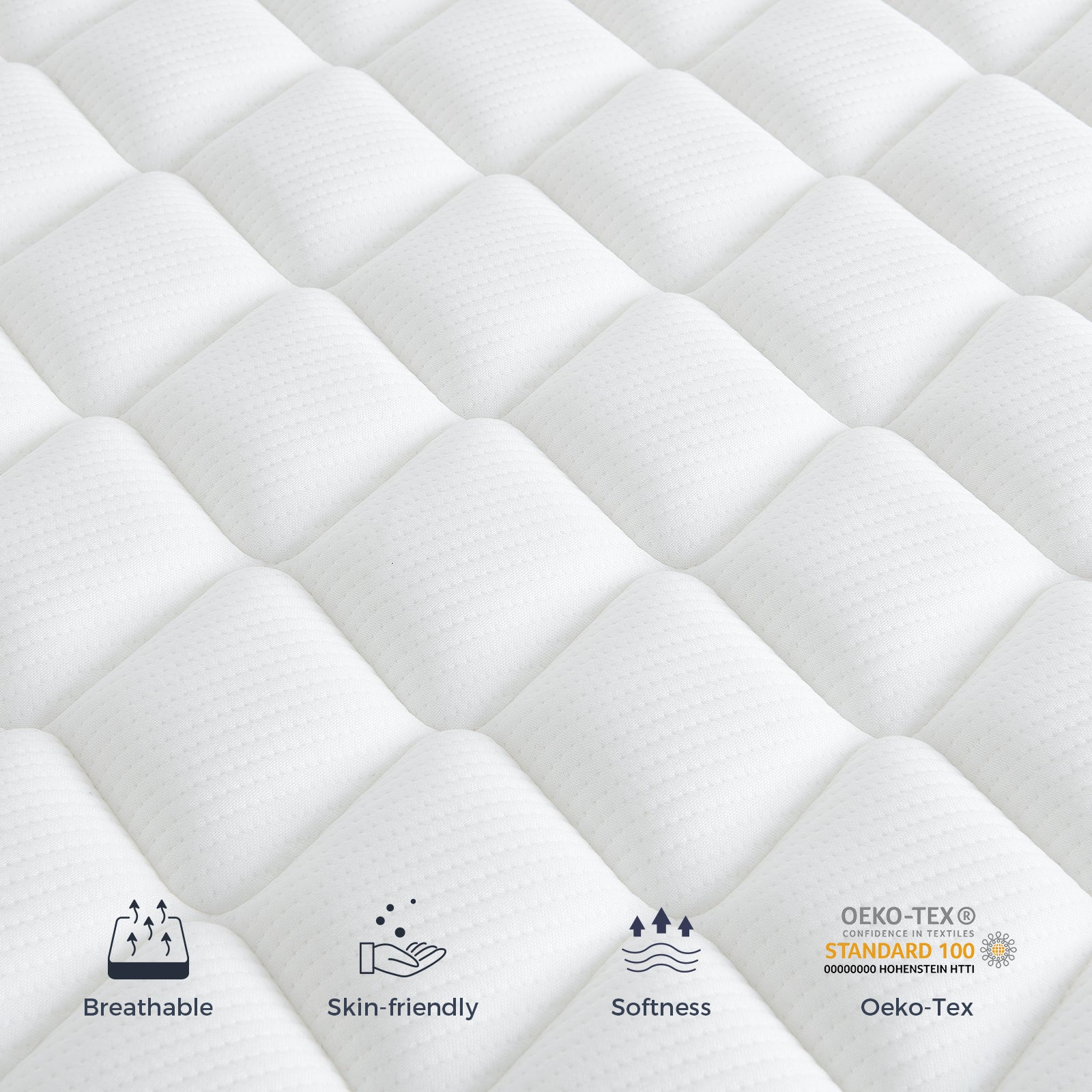 Resspry 8.7 Inch Hybrid Mattress With Breathable Memory Foam,Individually Pocket Spring