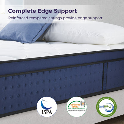 Built-in cooling gel layer dissipates heat fast, keeps you cool all night. High density memory foam fits body curves perfectly, reduces tossing and turning for restful sleep.